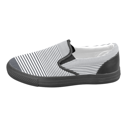 Micro-Striped Men's Slip-on Canvas Shoes (Model 019)