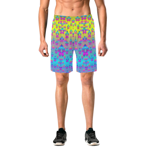 flowers in the most beautiful sunshine Men's All Over Print Elastic Beach Shorts (Model L20)