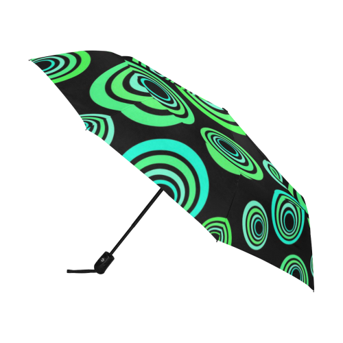 Crazy Fun Neon Blue & Green retro pattern Anti-UV Auto-Foldable Umbrella (U09)