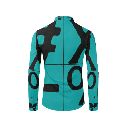 NUMBERS Collection Symbols Teal/Black Men's All Over Print Casual Dress Shirt (Model T61)