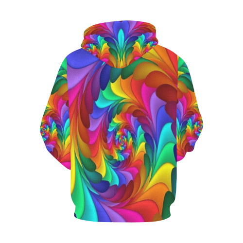 RAINBOW CANDY SWIRL All Over Print Hoodie for Women (USA Size) (Model H13)