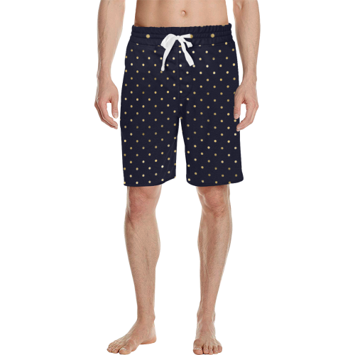 Marcelo golden dots on navy Men's All Over Print Casual Shorts (Model L23)