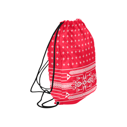 The Path Red design Large Drawstring Bag Model 1604 (Twin Sides)  16.5"(W) * 19.3"(H)