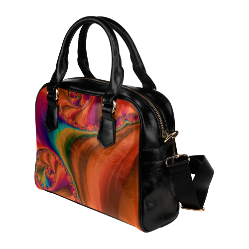Antelope Canyon Orange Shadows Fractal Abstract Shoulder Handbag (Model 1634)