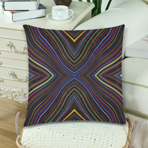 Wild Wavy X Lines 14 Custom Zippered Pillow Cases 18"x 18" (Twin Sides) (Set of 2)