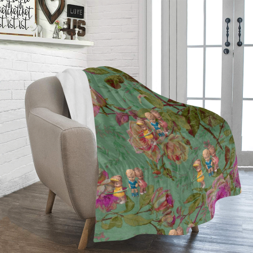 Hooping in The Rose Garden Ultra-Soft Micro Fleece Blanket 50"x60"
