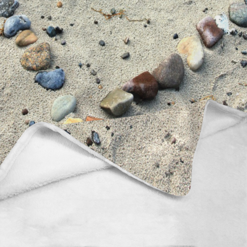 Beach Heart Stones Ultra-Soft Micro Fleece Blanket 60"x80"