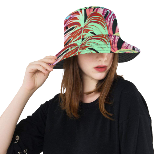 Pretty Leaves A by JamColors All Over Print Bucket Hat