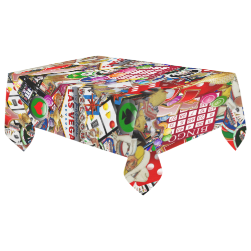 Gamblers Delight - Las Vegas Icons Cotton Linen Tablecloth 60"x 104"