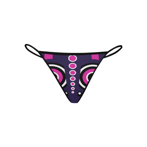 Pink Purple Tiki Tribal Women's All Over Print G-String Panties (Model L35)