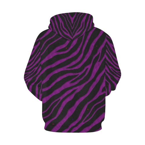 Ripped SpaceTime Stripes - Purple All Over Print Hoodie for Men/Large Size (USA Size) (Model H13)