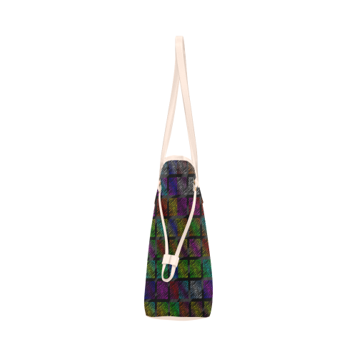 Ripped SpaceTime Stripes Collection Clover Canvas Tote Bag (Model 1661)