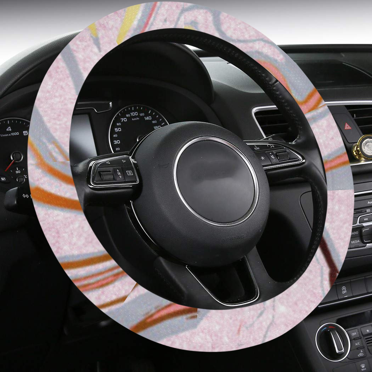 rose gold Glitter gradient marble Steering Wheel Cover with AntiSlip