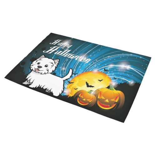 Happy Halloween West Highland Terrier Azalea Doormat 30" x 18" (Sponge Material)