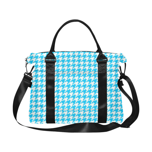 Friendly Houndstooth Pattern,aqua by FeelGood Large Capacity Duffle Bag (Model 1715)