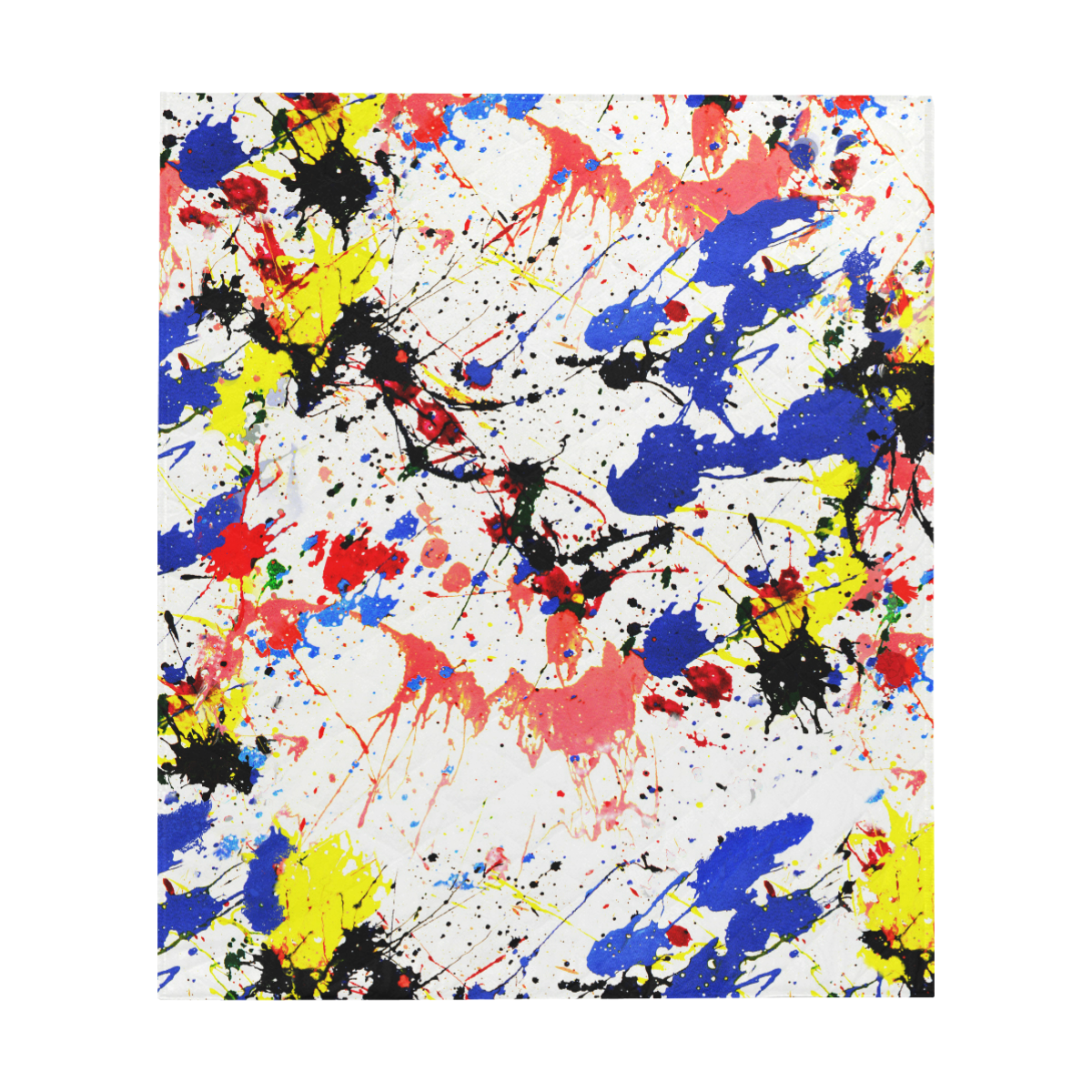 Blue and Red Paint Splatter Quilt 60"x70" ID D4435483
