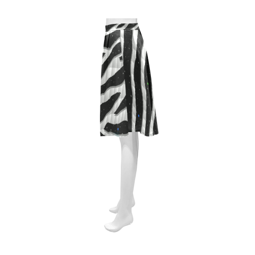 Ripped SpaceTime Stripes - White Athena Women's Short Skirt (Model D15)