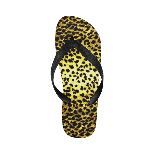 LEOPARD animal print faux fur image Flip Flops for Men/Women (Model 040)