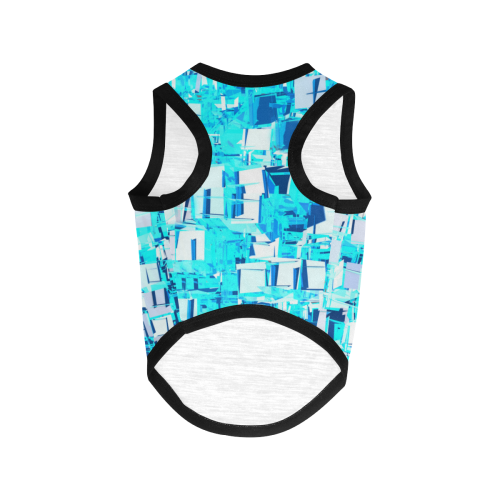 blue ice shiver mosaic pattern All Over Print Pet Tank Top