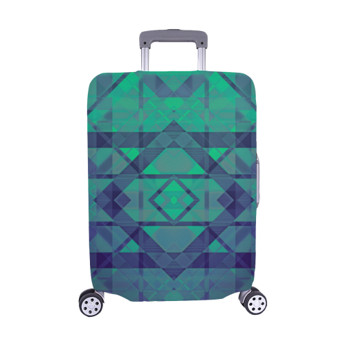 Sci-Fi Dream Blue Geometric design Luggage Cover/Medium 22"-25"