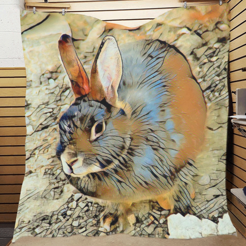 Impressive Animal - Bunny by JamColors Quilt 70"x80"