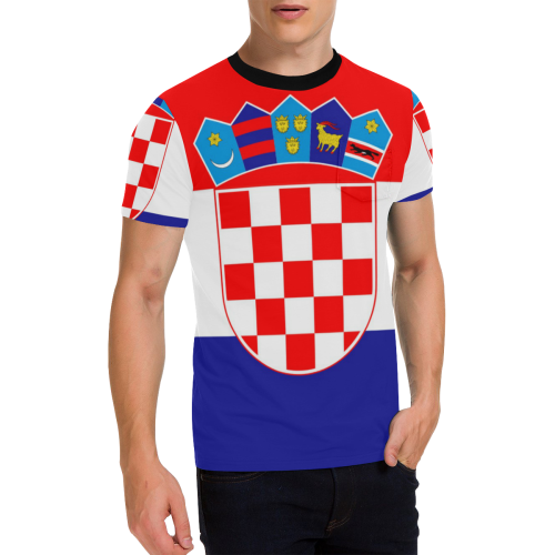 CROATIA 2 Men's All Over Print T-Shirt with Chest Pocket (Model T56)