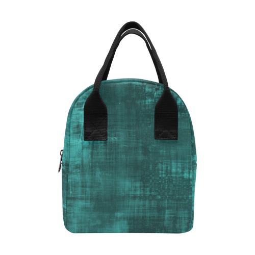 Turquoise Green Grunge Zipper Lunch Bag (Model 1689)