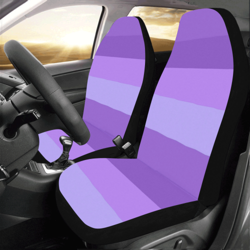 Shades Of Purple Stripes Car Seat Covers (Set of 2)