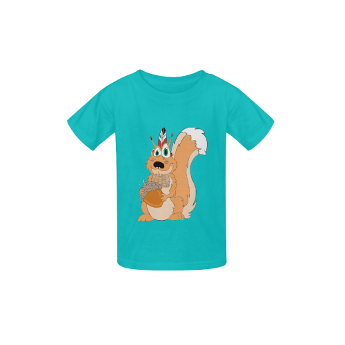 Indian Squirrel Sea Green Kid's  Classic T-shirt (Model T22)