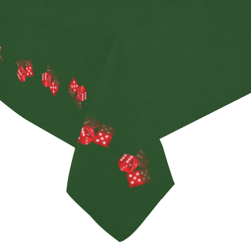 Las Vegas Craps Dice on Green Cotton Linen Tablecloth 60"x 84"