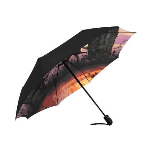 Wonderful fairy with foal in the sunset Anti-UV Auto-Foldable Umbrella (Underside Printing) (U06)