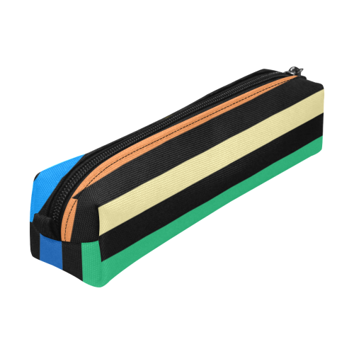 Rainbow Stripes with Black Pencil Pouch/Small (Model 1681)