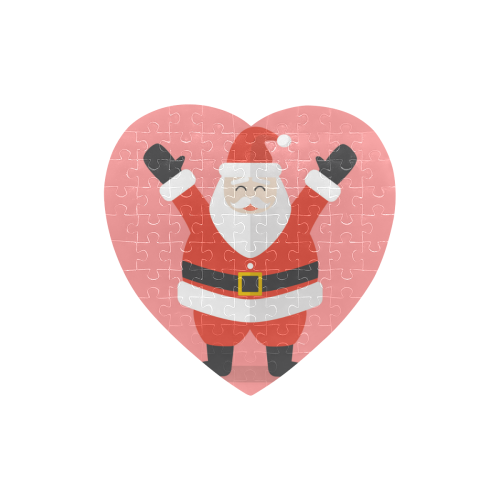 家居Christmas santa Heart-Shaped Jigsaw Puzzle (Set of 75 Pieces)