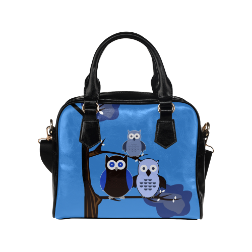 Blue Owls Shoulder Handbag (Model 1634)