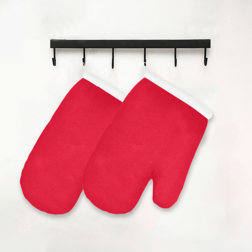 color Spanish red Oven Mitt (Two Pieces)