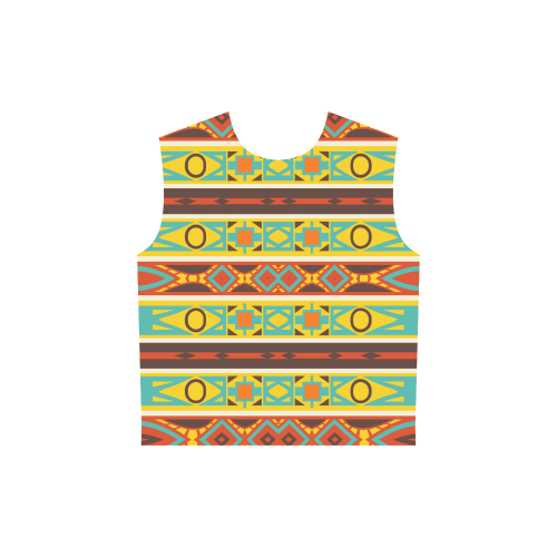 Ovals rhombus and squares All Over Print Sleeveless Hoodie for Women (Model H15)