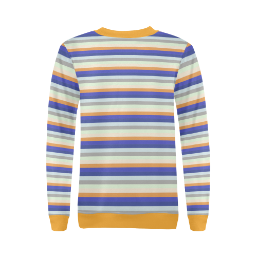 Fun Stripes 3 Orange All Over Print Crewneck Sweatshirt for Women (Model H18)