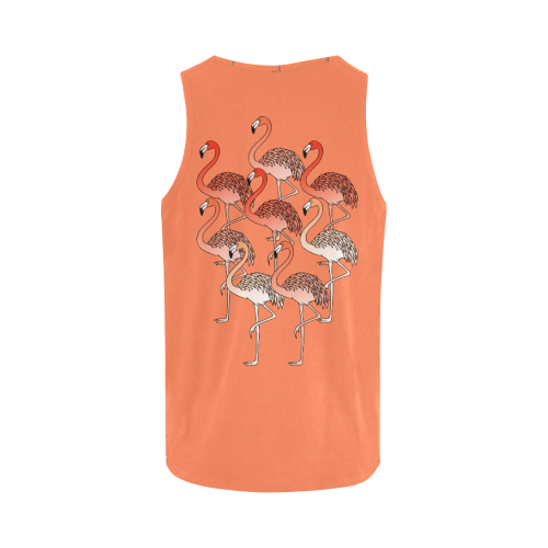 Living Coral Color Flamingos All Over Print Tank Top for Women (Model T43)