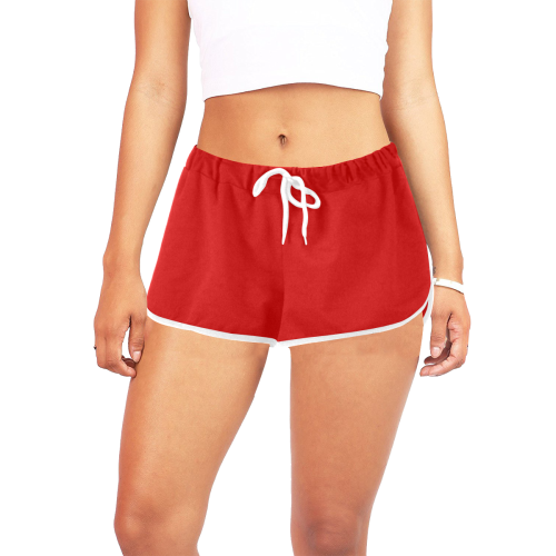 red workout shorts Women's All Over Print Relaxed Shorts (Model L19)