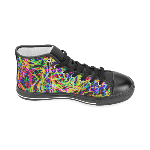 colorful abstract pattern Men’s Classic High Top Canvas Shoes (Model 017)