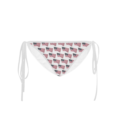 Flapping American Flags Custom Bikini Swimsuit Bottom