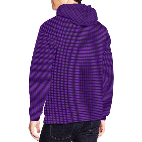 Squares in Purple All Over Print Hoodie for Men/Large Size (USA Size) (Model H13)