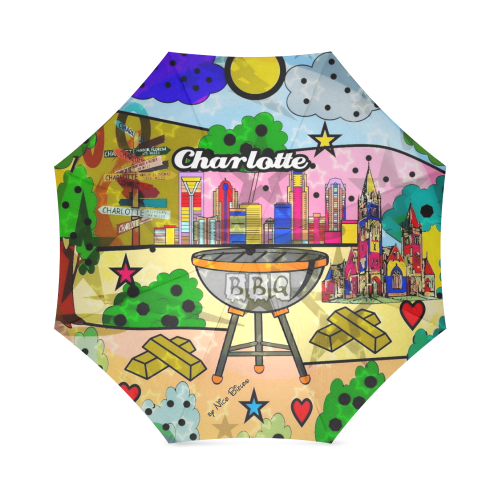Charlotte NC by Nico Bielow Foldable Umbrella (Model U01)