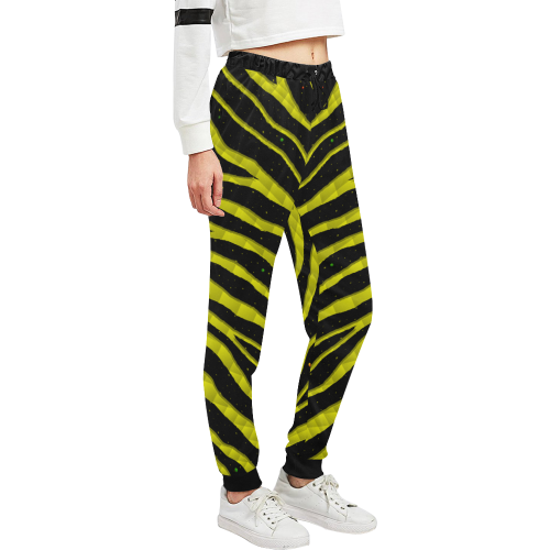 Ripped SpaceTime Stripes - Yellow Unisex All Over Print Sweatpants (Model L11)