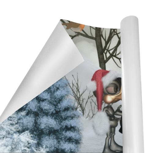 Christmas cute bird and horse Gift Wrapping Paper 58"x 23" (3 Rolls)