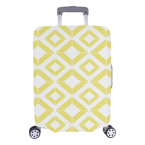 Abstract geometric pattern - gold and white. Luggage Cover/Large 26"-28"