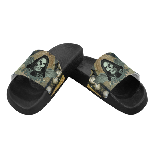 Awesome scary skull Women's Slide Sandals (Model 057)
