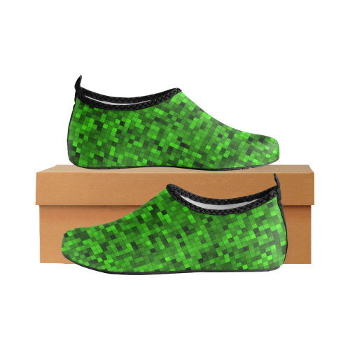 Green Mosaic Women's Slip-On Water Shoes (Model 056)