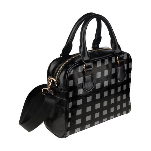 Black Gray Mod Blocks Shoulder Handbag (Model 1634)