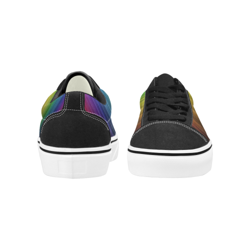 skate rainbow Men's Low Top Skateboarding Shoes (Model E001-2)